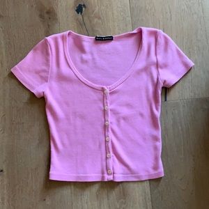 Brandy Melville pink button down top